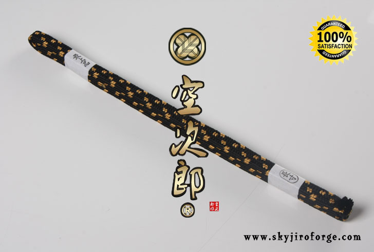 Japanese Sageo Black with Gold
